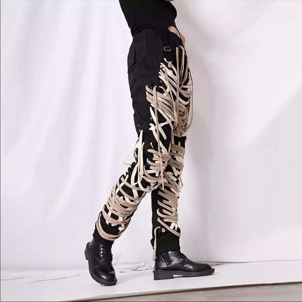 SOLD Women High Waist Cross String Pants